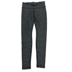 Lululemon Wunder Under Women's Size 8‎ Heathered Black Gray Casual Leggings
